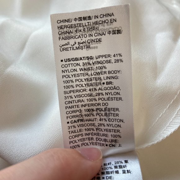 NWT Truth & Fable White/Cream Lace A-Line Midi Dress Open Back L - Picture 8 of 8